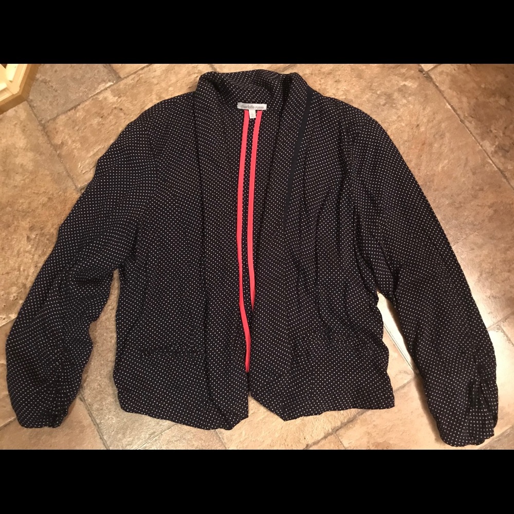 Charlotte Russe navy blue comfy overlay blazer LG
